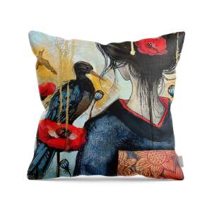 Haunted Yoshino Throw Pillow by dreXeL