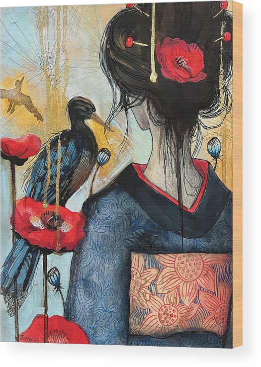 Haunted Yoshino Wood Print by dreXeL
